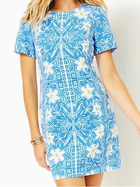 Lilly Pulitzer Dixey Short Sleeve Stretch Shift Dress My Flutter Half Size 16